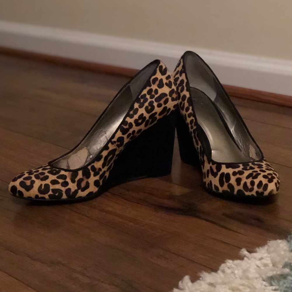 Lucky Brand Leopard Print Wedge Heels